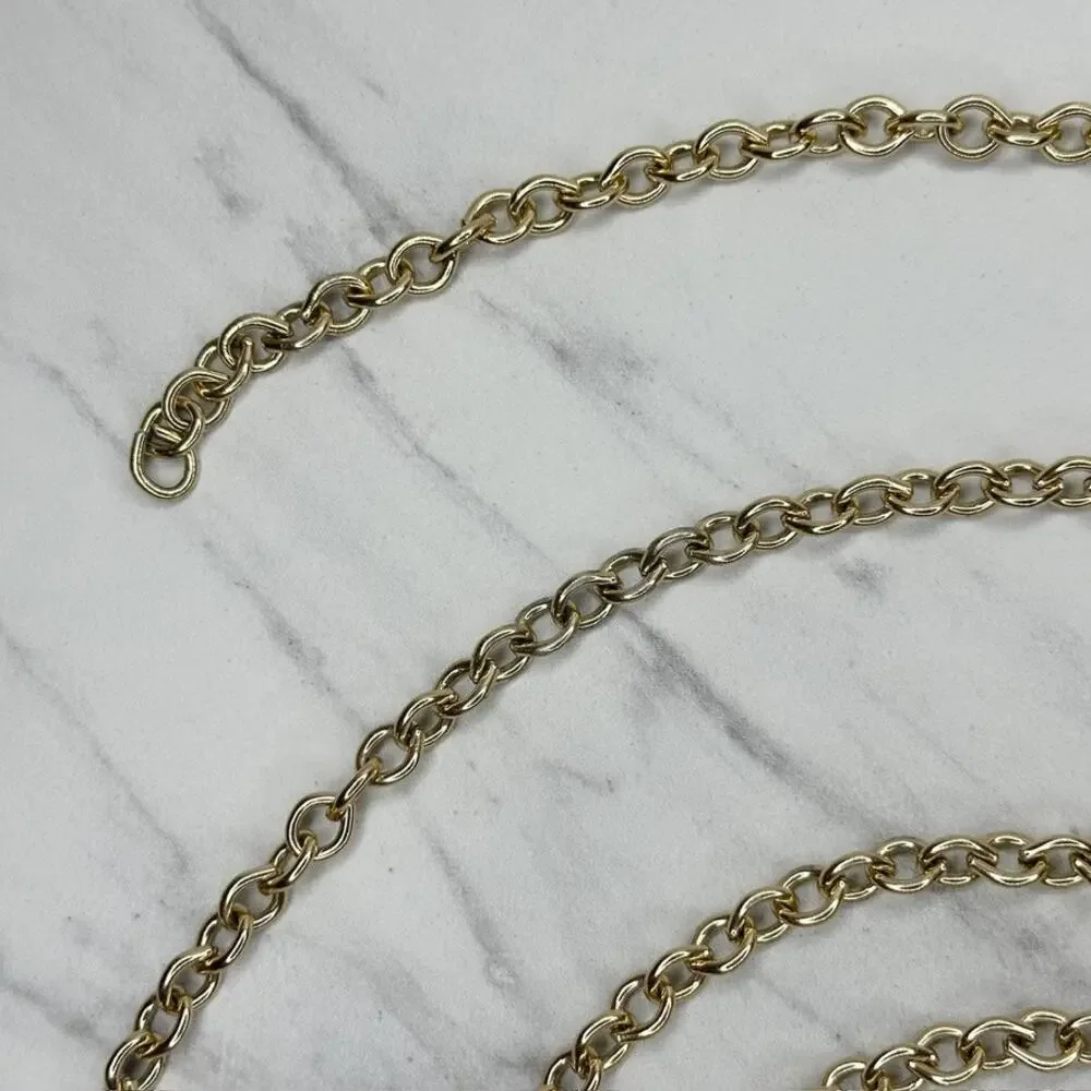 Gold Tone Rolo Chain Belt Extra Long One Size (OS) ✨